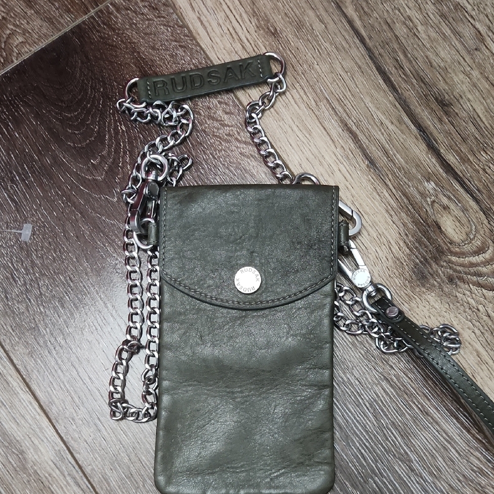 RUDSAK Olive Green Mini Bag with Silver Chain
